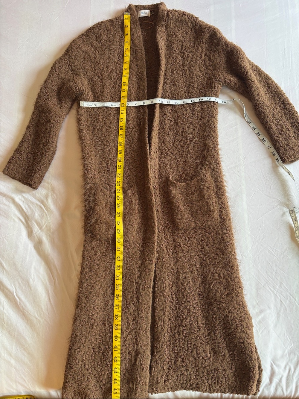 Bluivy Brown Fuzzy Knit Cardigan